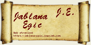 Jablana Egić vizit kartica